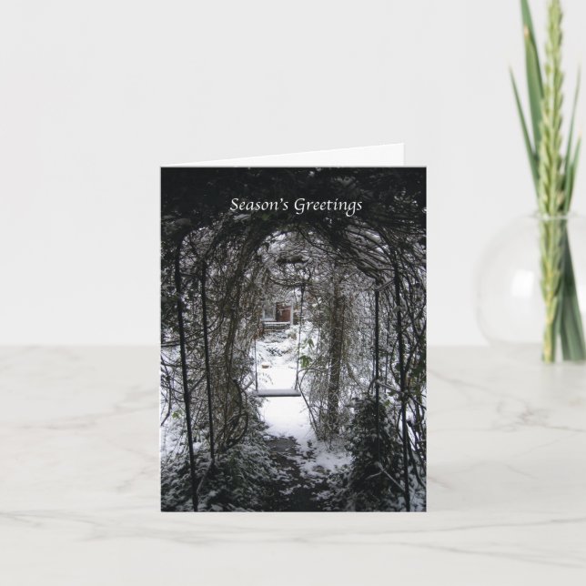 Weihnachtskarte: Garden Winter Archway Karte (Vorderseite)