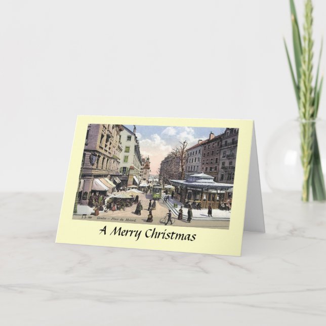 Weihnachtskarte - Genf, Schweiz Feiertagskarte (Vorderseite)