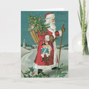 Weihnachtskarte German Santa Feiertagskarte