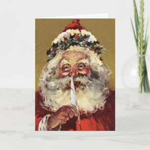 Weihnachtskarte German Santa Feiertagskarte