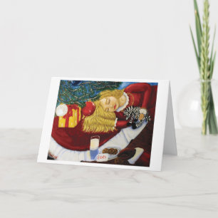 Weihnachtskarte - Gewartet für den Weihnachtsmann Feiertagskarte