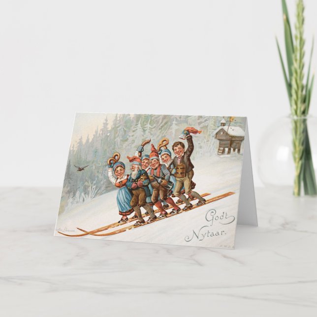 Weihnachtskarte | Glædelig Jul Norwegen Feiertagskarte (Vorderseite)