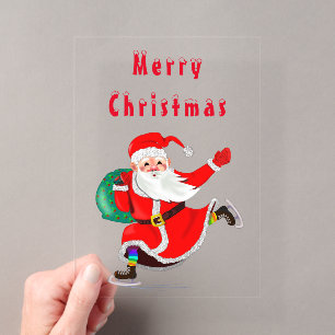 Weihnachtskarte Glücklicher Weihnachtsmann mit Ges Acryleinladungen