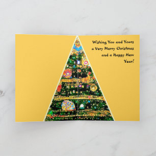 Weihnachtskarte Gustav Klimt Baum Lichter Karte