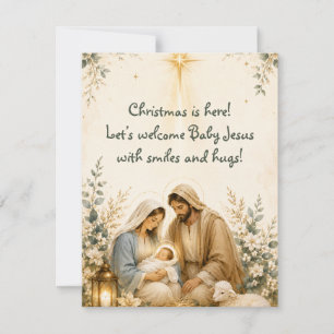 Weihnachtskarte Heilige Familie Religiöse Grußkart Einladung
