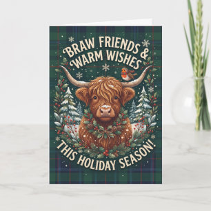 Weihnachtskarte Highland Cow Braw Friends Karte