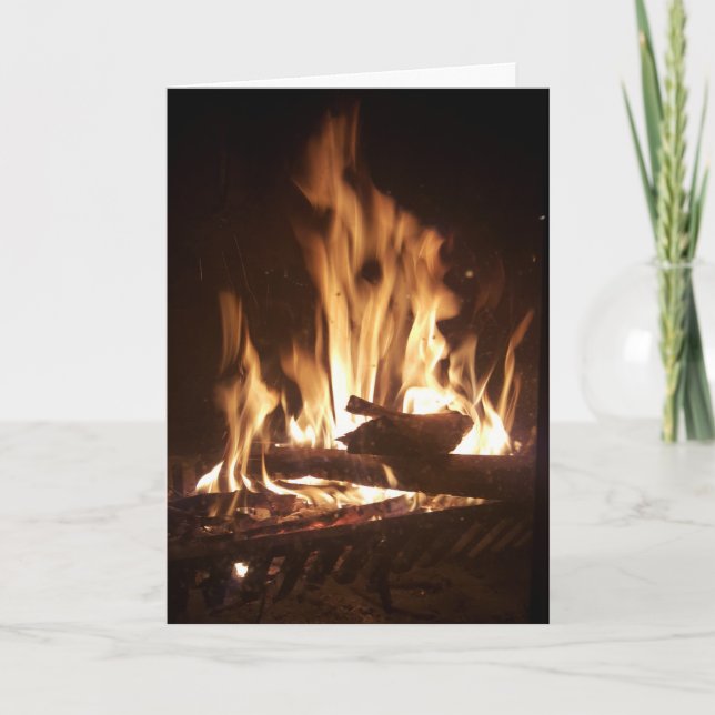 Weihnachtskarte "Holiday Fireplace" Karte (Vorderseite)