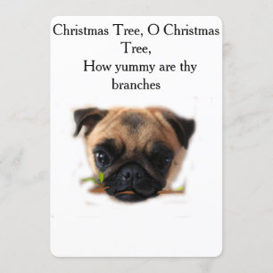 Weihnachtskarte Holiday Pug Einladung