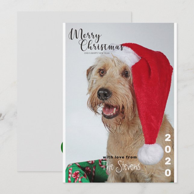 Weihnachtskarte Hund Haustier Foto Collage Einladung (Vorne/Hinten)