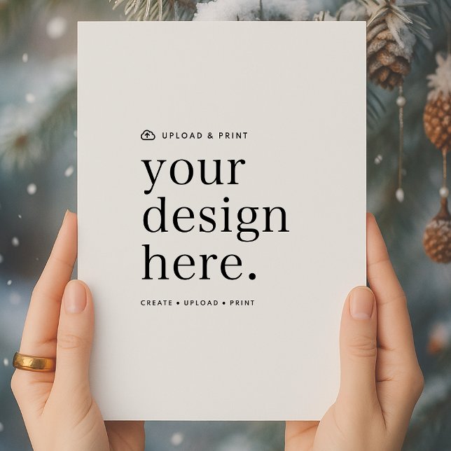Weihnachtskarte | Ihr Design-Upload Weihnachtskart Feiertagskarte (A DIY flat holiday card template to upload your own design from  Photoshop, Canva & more!)