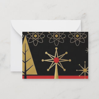 Weihnachtskarte im modernen Atomstil der Mitte des Mitteilungskarte