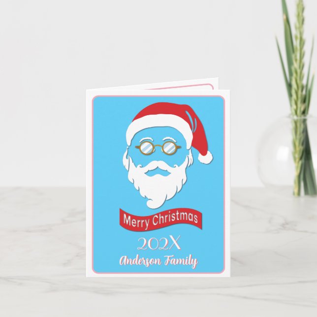 Weihnachtskarte im Stil des Santa Hipster Dankeskarte (Vorderseite)