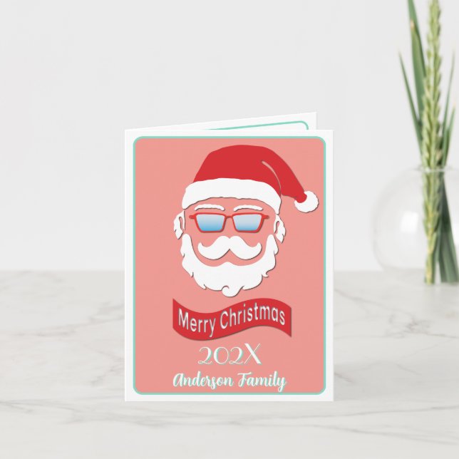 Weihnachtskarte im Stil des Weihnachtsmannes im St Dankeskarte (Vorderseite)