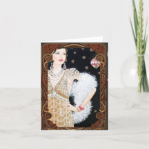 Weihnachtskarte im Vintage-Stil der 1920er Jahre f
