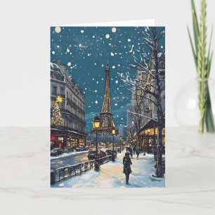 Weihnachtskarte in Paris Karte