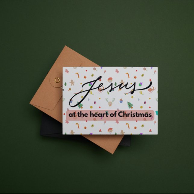 Weihnachtskarte: Jesus im Herzen der Weihnachtszei Mitteilungskarte (Von Creator hochgeladen)
