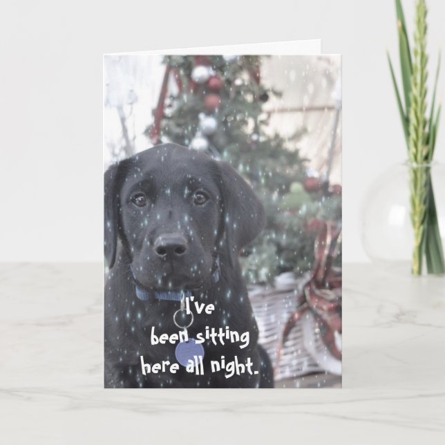Weihnachtskarte ~Labrador Puppy Feiertagskarte (Vorderseite)