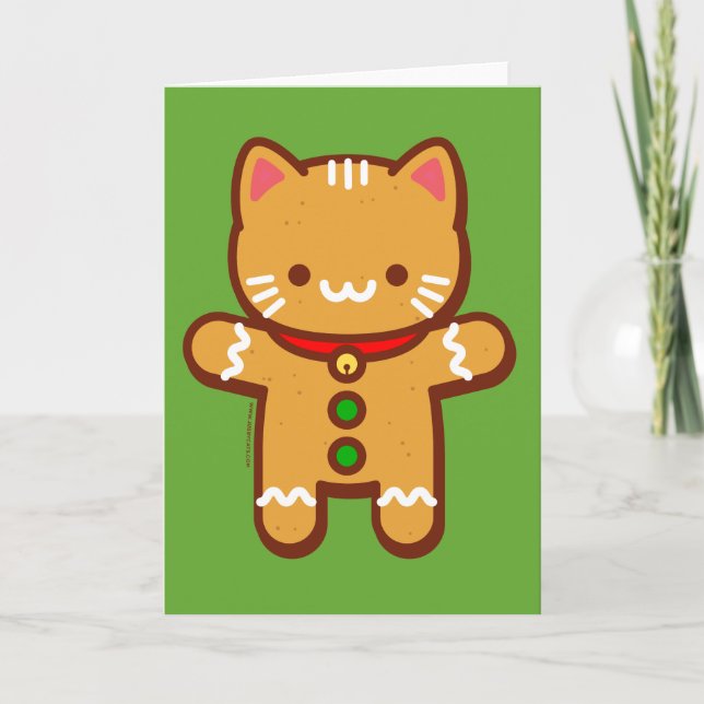 Weihnachtskarte - Lebkuchen Katze Karte (Vorderseite)