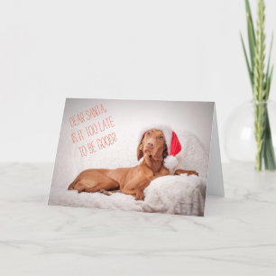 Weihnachtskarte "Magyar Vizsla" Lieber Santa Feiertagskarte