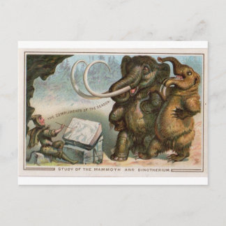 Weihnachtskarte Mammoth und Dinotherium Postkarte
