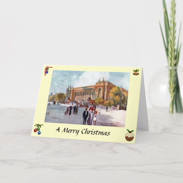 Weihnachtskarte - Melbourne, Australien Feiertagskarte (Vorderseite)