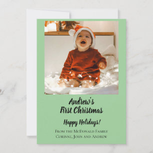 Weihnachtskarte minimal erstes Weihnachten Baby gr Einladung