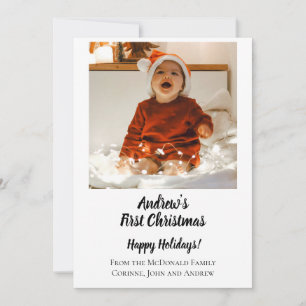 Weihnachtskarte minimal erstes Weihnachten des Bab Einladung