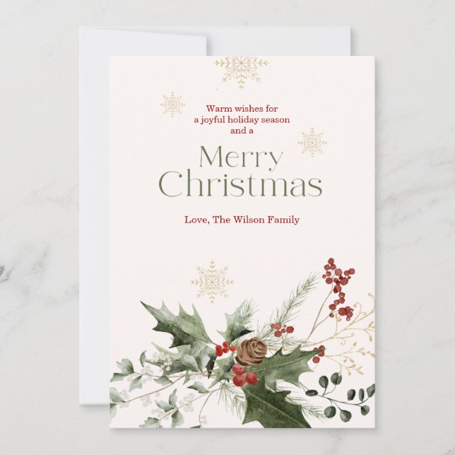 Weihnachtskarte Minimalistische Familie Feiertagskarte (Vorderseite)