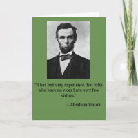 Weihnachtskarte mit Abe Lincoln