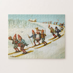 Weihnachtskarte mit Bauernhochzeit Wilhelm Larsen
