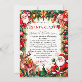 Weihnachtskarte mit Brief vom Weihnachtsmann Einladung