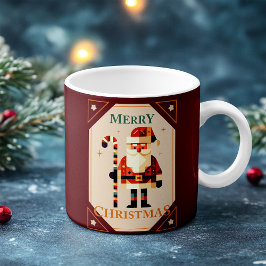Weihnachtskarte mit Candy Cane Kaffeetasse