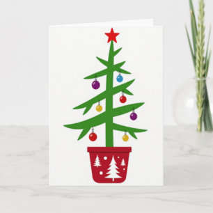 Weihnachtskarte mit Cartoon-Christmas-Kaktus Karte