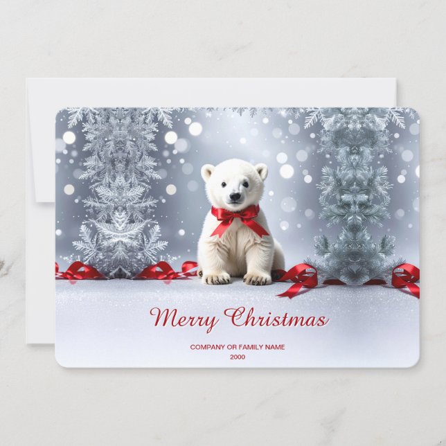 Weihnachtskarte mit Eisbär Feiertagskarte (Vorderseite)