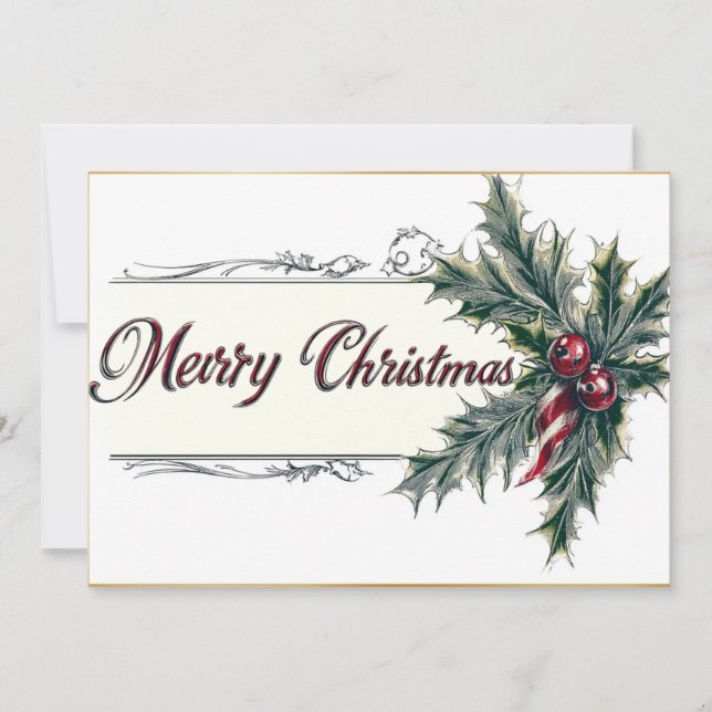 Weihnachtskarte mit elegantem Script Feiertagskarte (Vorderseite)