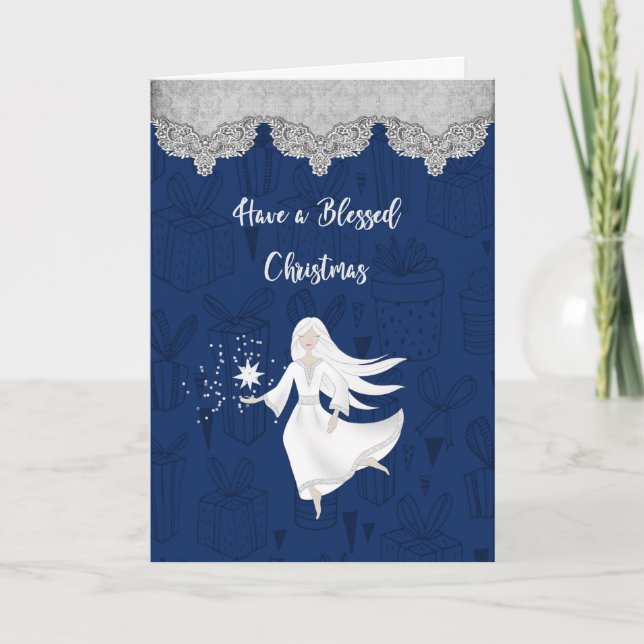 Weihnachtskarte mit Engel Karte (Vorderseite)