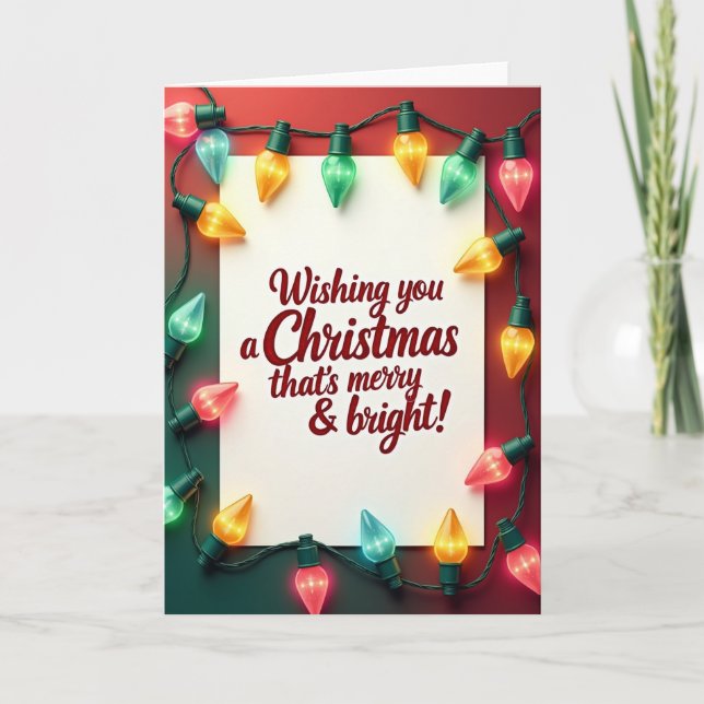 Weihnachtskarte mit festlichen Lichtern Karte (Vorderseite)