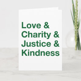 Weihnachtskarte mit freundlichen Worten (Grün) Feiertagskarte