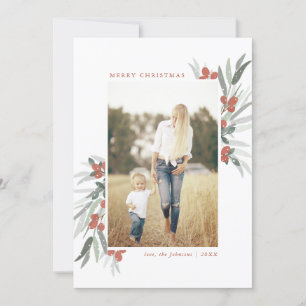 Weihnachtskarte mit Frostbeeren-Foto Einladung