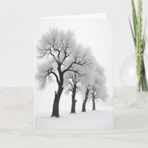 Weihnachtskarte mit frostigen Bäumen Karte