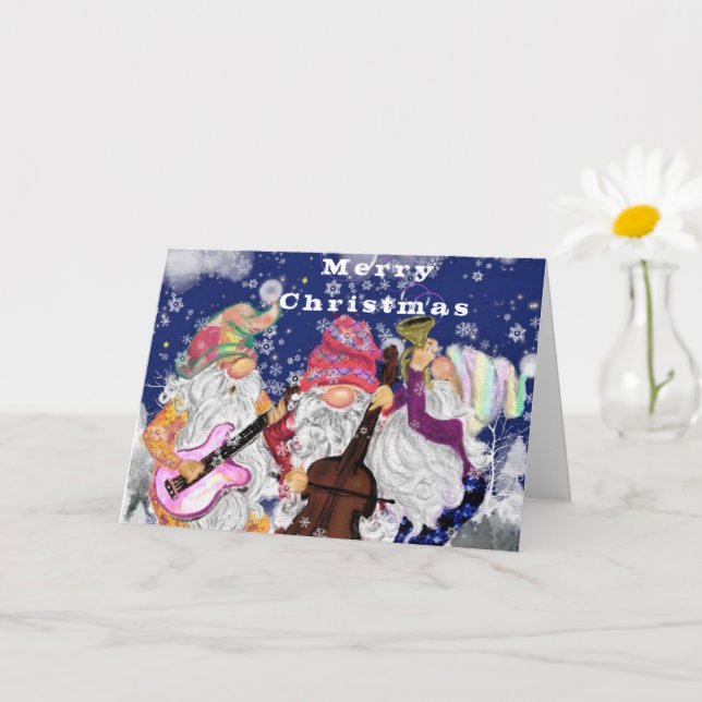 Weihnachtskarte mit Gnomes Band Happy Song Karte (Kleine Pflanze)
