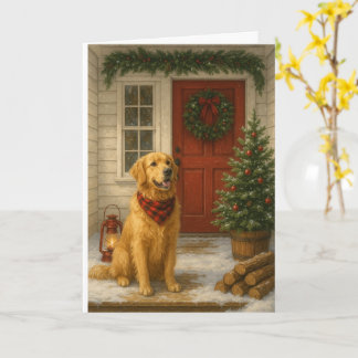 Weihnachtskarte mit Golden Retriever Karte
