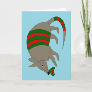 Weihnachtskarte mit Gürteltier Feiertagskarte