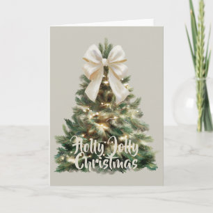 Weihnachtskarte mit Holly Jolly Baum-Motiv Feiertagskarte