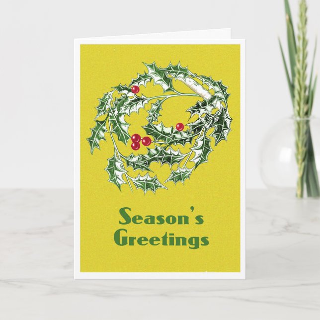 Weihnachtskarte mit Holly Karte (Vorderseite)
