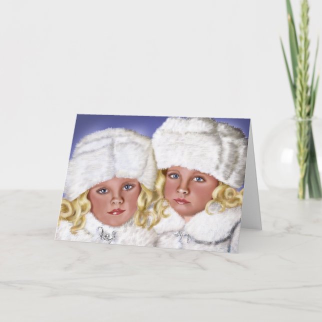 Weihnachtskarte mit Kindern Feiertagskarte (Vorderseite)