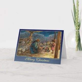 Weihnachtskarte mit Krippenszene Feiertagskarte