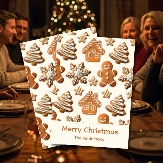 Weihnachtskarte mit Lebkuchenmotiv Feiertagskarte (Von Creator hochgeladen)