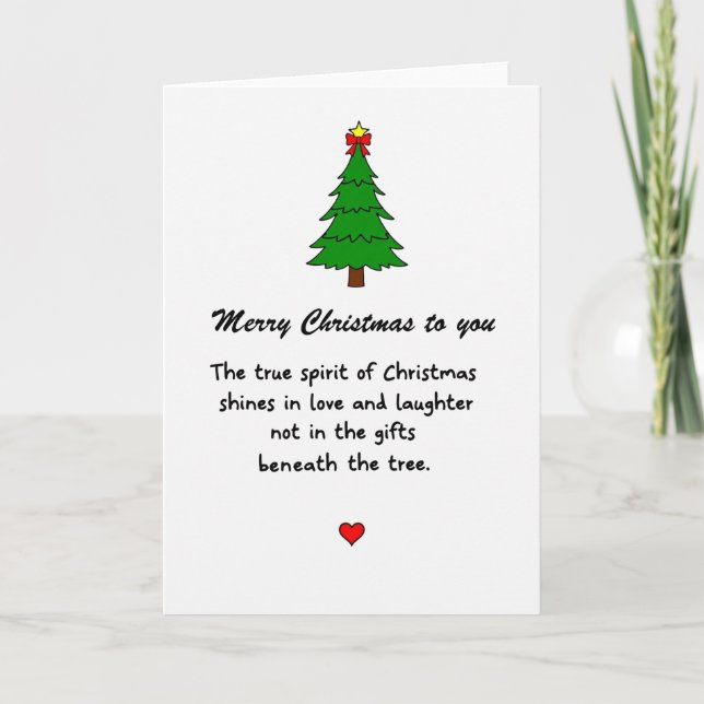 Weihnachtskarte mit Liebe und Lachen Karte (Vorderseite)