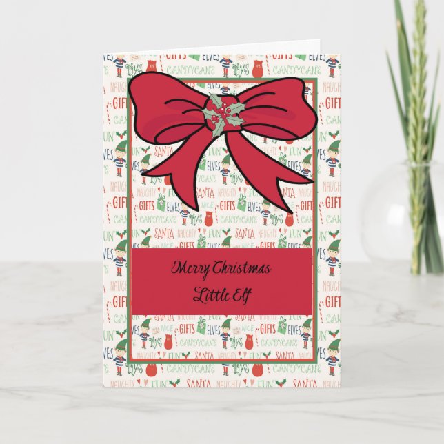 Weihnachtskarte mit Little Elves Karte (Vorderseite)